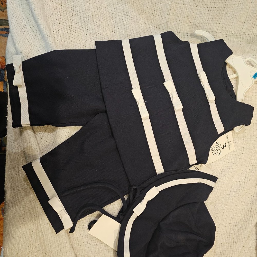 NWT Rare Editions 3 pc set girls Navy and White Outfit - size 24 months